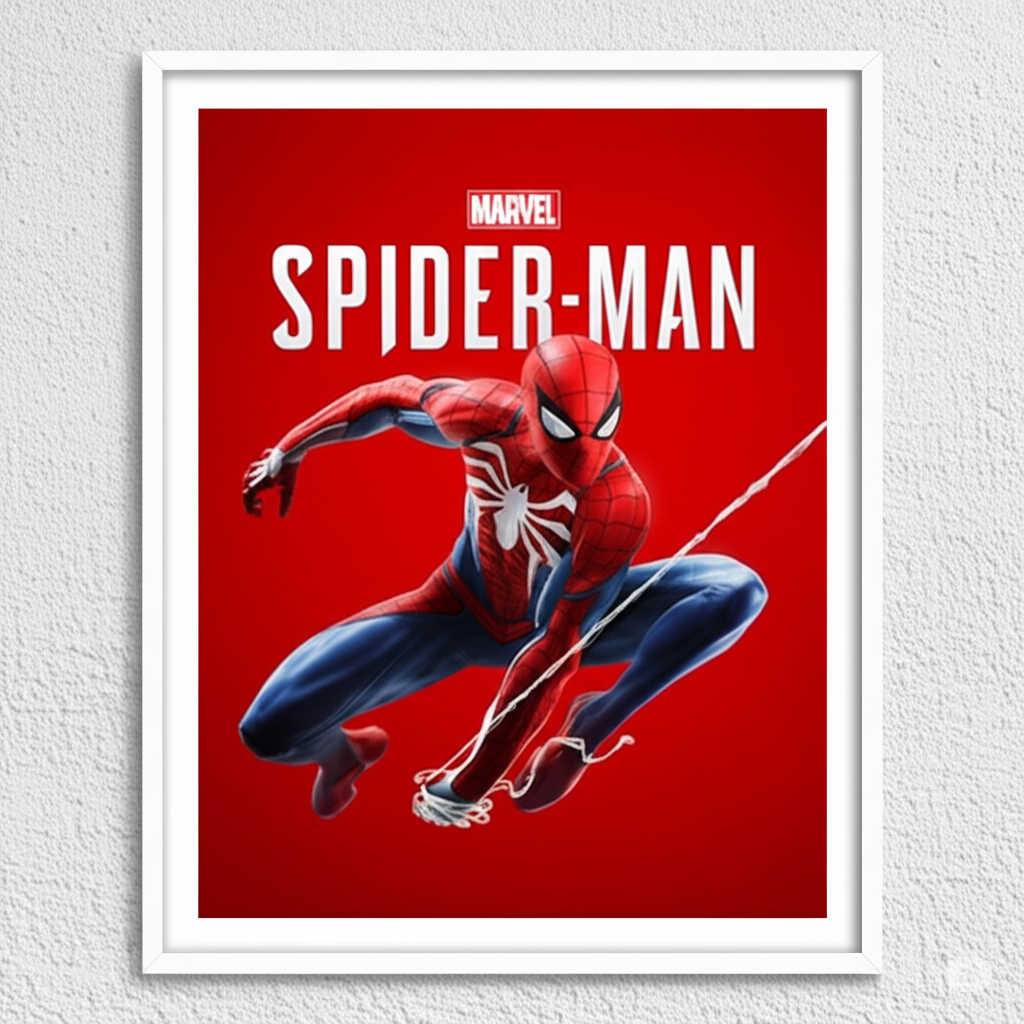 Spiderman A4 Size Poster With White Frame
